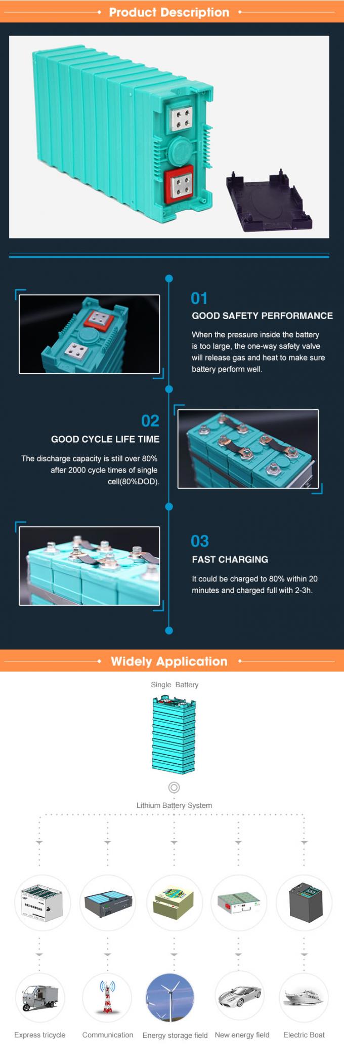 Lifepo4 lítio recarregável Ion Battery Pack Deep Cycle 12v 400ah para a empilhadeira 2