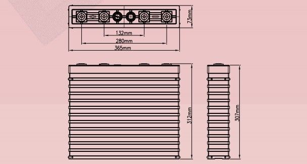 Bloco da bateria do de alta capacidade LiFePO4 12V 400Ah para o sistema das energias solares da fora-grade 2